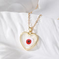 Gold Frame Heart Resin Evil Eye Pendant Necklaces 7 Colors view 7