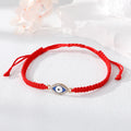 Gold Tone Crystal Evil Eye Adjustable Red Cord Bracelets in Eight Designs view 3