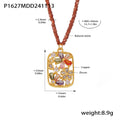 Gold Flower Zircon Pendant Natural Stone Bead Necklace view 7