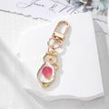 Pink Dried Flower Gold Frame Keychains 9 Shape Styles view 4