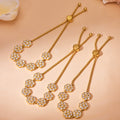 Crystal Flower Slider Bracelet in Gold and Silver Tone view 3