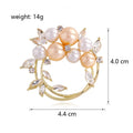 Floral Wreath Wreath Pearl Look Metal Brooch Pin 4.4 x 4 cm view 2