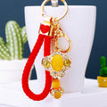 Jeweled Ruyi Scepter Keychains in Red, Yellow and Purple view 3