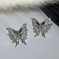 Silver Tone Crystal Butterfly Ear Cuffs for Left or Right Ear view 4