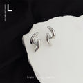 Twisted S Curve Metal Stud Earrings Silver Gold Styles view 6
