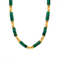 Gold Bead Natural Stone Tube Necklace Blue Yellow Red view 5