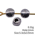 Antique Silver Hammered Irregular Small Hole Metal Bead view 3