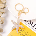 Rhinestone Starfish Keychain Gold Clasp Pink Clear Blue Styles view 7