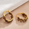 Smoky Crystal Huggie Hoop Earrings for Women in the Pictured Finish view 4