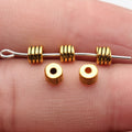 Grooved Cylinder Spacer Bead In Antique Silver And Antique Gold For Jewelry Making view 3