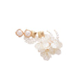 Gold White Pearl Earring Trio Cushion Square Petal Styles view 5