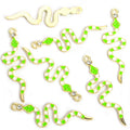 Striped Snake Enamel Metal Jewelry Charms, 12 Colorways view 12