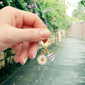 White Daisy Thank You Heart Keychain Gold Lobster Clasp view 3