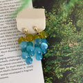 Colorful Grape Cluster Beaded Stud Earrings with Polished Metal Details view 6