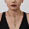 Gold Stainless Halo Zircon Pendant Necklaces And Studs view 4