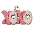 Enamel Zinc Alloy Heart Rose Charm Pendant for DIY Bracelet Earring Keychain Jewelry