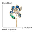 Enamel Hibiscus Stem Brooch in Four Bloom Colors Decorative Accessory view 4