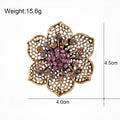 Leaf Crystal Two Designs Metal Brooch Pin 4 x 4.5 cm view 2