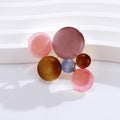 Red Gold Tone Flower Geometric Metal Brooch Pin for Jackets and Lapels view 5