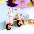 Jeweled Vintage Scooter Keychains in Five Pictured Enamel Colors view 1