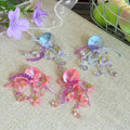 Pastel Disc Beaded Cluster Drop Earrings Statement Jewelry view 2