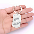 White Dog Tag Islamic Blessing Quote Split Ring Keychain view 1