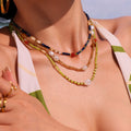 Opal Bead Necklaces Imitation Pearls Green And Brown view 4