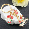Mother's Day Rose and Carnation Enamel Keychains, 5 Designs view 2