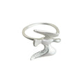 Silver Tone Flying Bird Sculptural Adjustable Open Ring view 5