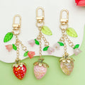 Strawberry Charm Keychains in 15 Pictured Variations for Bags and Keys view 1