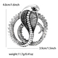 Coiled Cobra Brooch with Crystal Accents in 2 Color Styles view 6