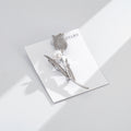 Silver Tone Crystal Tulip Stem Metal Brooch Pin for Jackets view 5