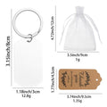 Blank Silver Metal Dog Tag Keychain Engravable Rectangle view 2