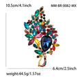 Large Crystal Leaf Spray Brooch with Faceted Stones view 12