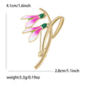 Enamel Snowdrop Flower Brooch for Jackets Scarves and Coats view 4