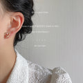 Open Heart Outline Stud Earrings Silver Gold Metal Options view 3