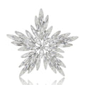 Marquise Rhinestone Snowflake Brooch Blue Clear Silver Tone view 5
