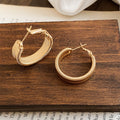 Textured Round Hoop Earrings in Gold and Silver Tone view 6