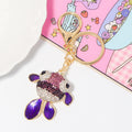 Rhinestone Enamel Goldfish Keychain Gold Metal Four Colors view 6