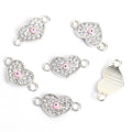 Rhinestone Heart Evil Eye Two Loop Connectors in 12 Styles view 4