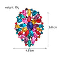Flower Crystal Seven Designs Metal Brooch Pin for Jackets and Lapels view 2