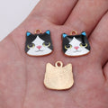 Enamel Cat Face Charms in Six Designs for Jewelry and Craft Making view 11