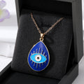 Gold and Silver Tone Enamel Evil Eye Pendant Necklaces view 4