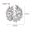 Leaf Wreath Crystal Pearl Look Metal Brooch Pin for Jackets and Lapels view 2