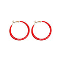 Red Enamel Hoop Earrings in Ten Sculptural Styles Decorative Jewelry view 5