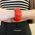 Acrylic Marbled Oval Square Stretch Bracelets 14 Colors view 4