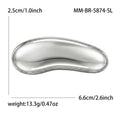Smooth Curved Bar Brooch in Polished Metal for Jackets and Scarves view 4