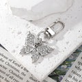 Gold and Silver Tone Crystal Butterfly Clip Keychains in Nine Designs view 10