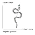 Crosshatch Snake Brooch Green Eyes Gold and Silver Tone view 6