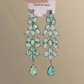 Green Leaf Crystal Chandelier Earrings in Four Distinct Styles view 8